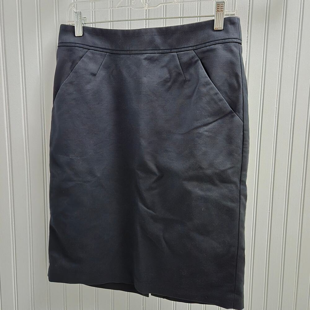 Banana Republic Black Back Slit Pocket Knee Length Pencil Skirt